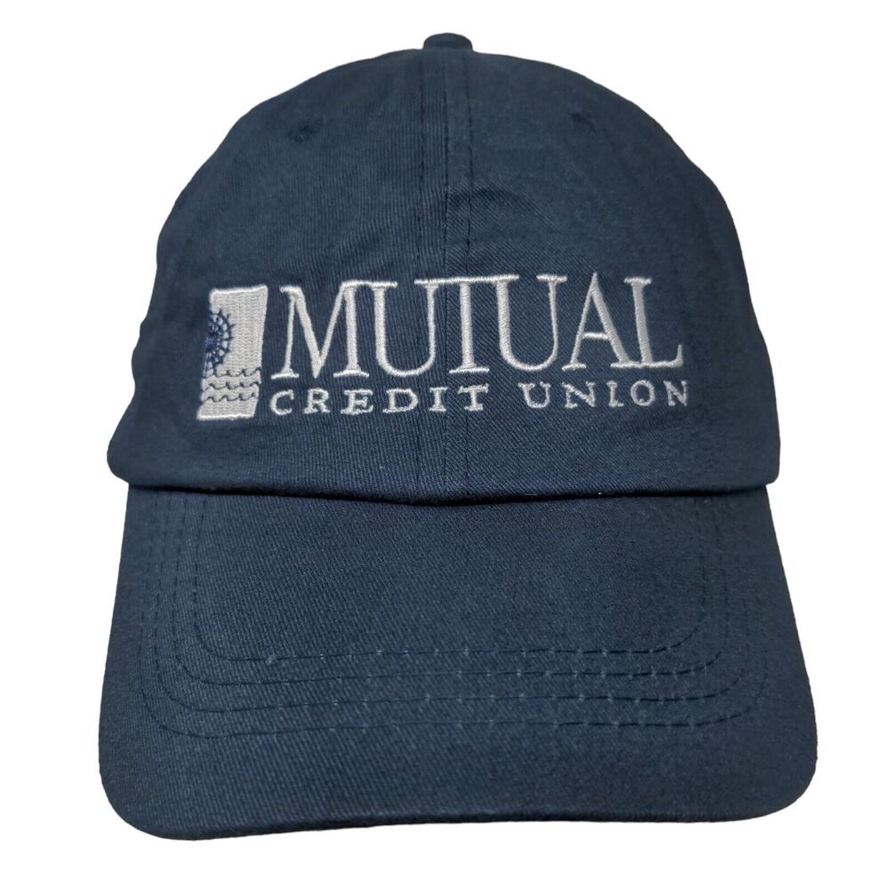 Mutual Credit Union Slideback Hat Blue One Size Adjustable Embroidered 6 Panel
